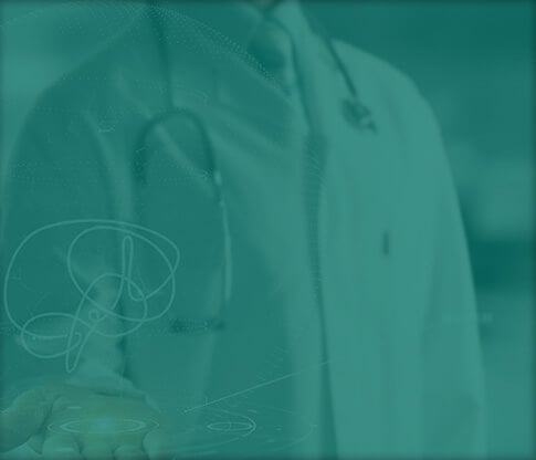 Doctor with brain icon for mobile