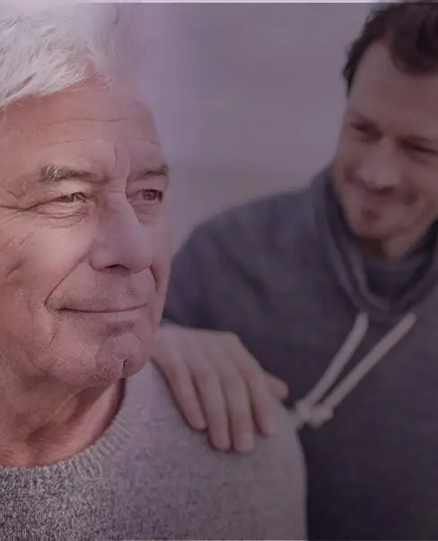 Father and son walking