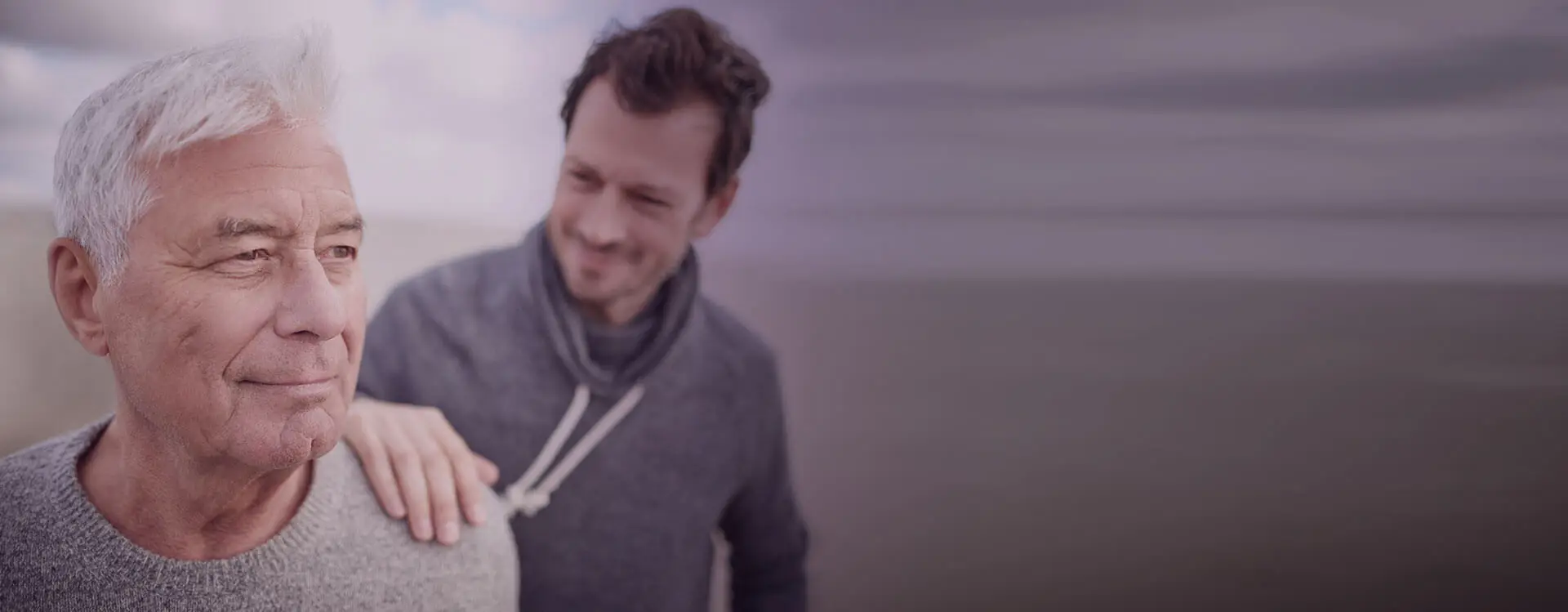 Father and son walking